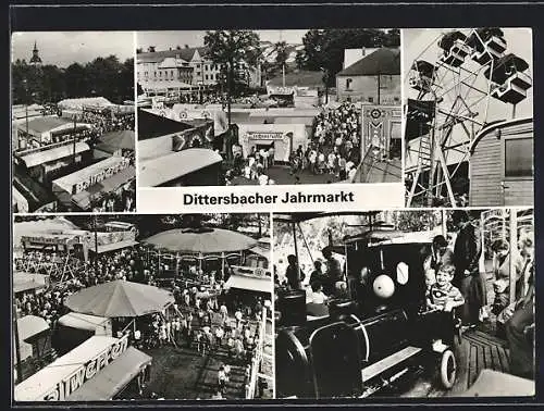 AK Dürrröhrsdorf-Dittersbach, Dittersbacher Jahrmarkt, Karussell, Riesenrad