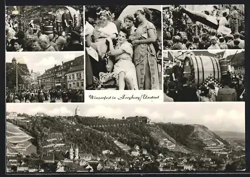 AK Freyburg /Unstrut, Ansichten vom Winzerfest, Teilansicht