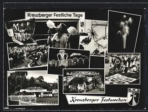 AK Berlin-Kreuzberg, Kreuzberger Festliche Tage, Kreuzberger Festwochen, Bier-Paradies, Karussell, Feuerwerk