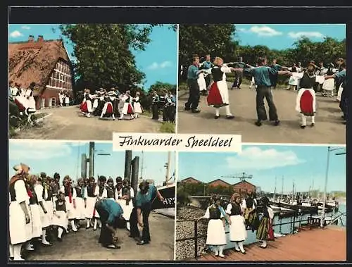 AK Hamburg-Finkenwerder, Volksfest Finkwarder Speeldeel, Tanz auf dem Osterfelddeich, Fischereihafen
