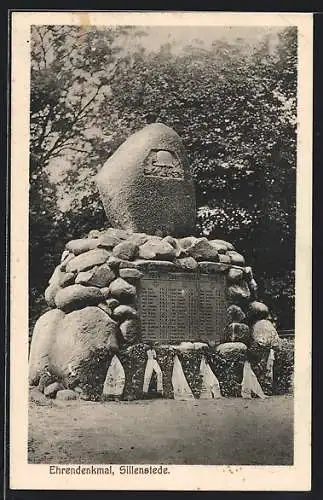 AK Sillenstede, Ehrendenkmal gewidmet den Helden des 1. WK