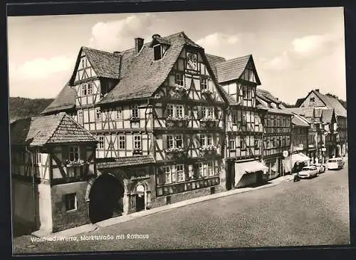 AK Wanfried /Werra, Marktstrasse mit Rathaus