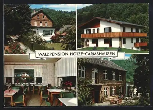 AK Witzenhausen /Werra, Waldpension Hotze-Carmshausen mit Innenansicht