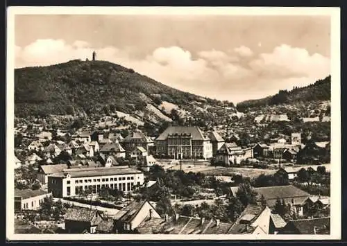 AK Eschwege, Lyzeum mit Leuchtberg und Bismarckturm