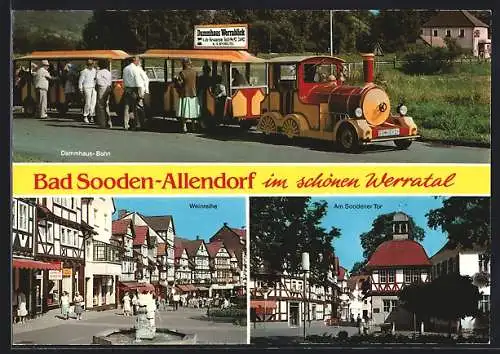 AK Bad Sooden-Allendorf, Dammhaus-Bahn, Weinreihe und Soodener Tor