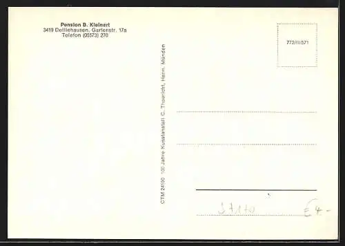 AK Delliehausen, Pension B. Kleinert, Gartenstr. 17a