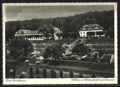 AK Bad Brückenau, Schloss und Schlosshotel mit Terrasse