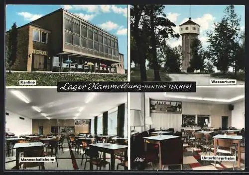 AK Hammelburg, Kantine Teichert, Wasserturm, Mannschaftsheim und Unterführerheim