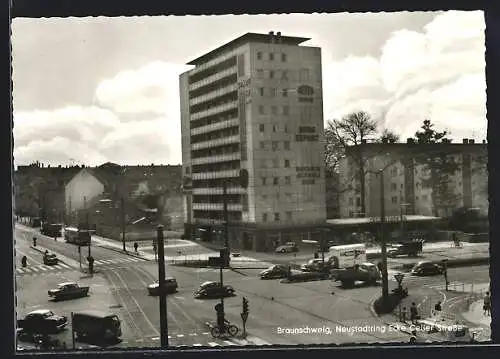 AK Braunschweig, Verkehr auf dem Neustadtring Ecker Celler Strasse