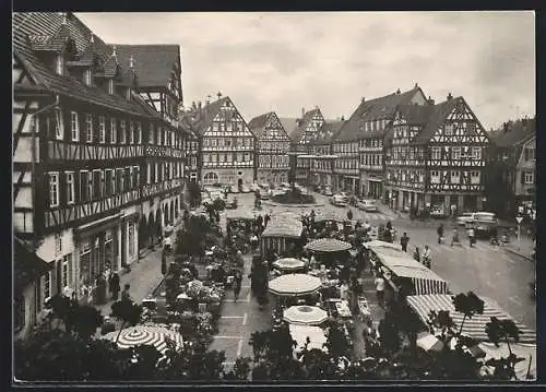 AK Schorndorf /Württ., Blick auf den Marktplatz