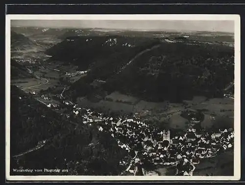 AK Wiesensteig, Ortsansicht vom Flugzeug aus