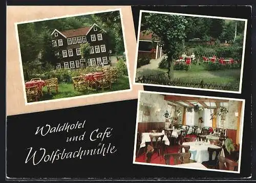 AK Hohegeiss /Oberharz, Waldhotel und Café Wolfsbachmühle, Bes. Hildegard Rust