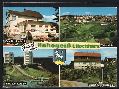 AK Hohegeiss i. Hochharz, Café Brockenblick mit Gästehaus Panorama