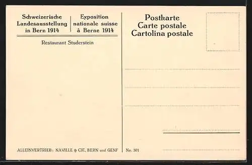 AK Bern, Schweizerische Landesausstellung 1914, Restaurant Studerstein