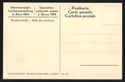 AK Bern, Schweizerische Landesausstellung 1914, Maschinenhalle
