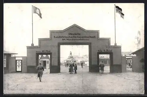 AK Hamburg, 30. Wander-Ausstellung der Deutschen Landwirtschafts-Gesellschaft 1924 - Haupteingang