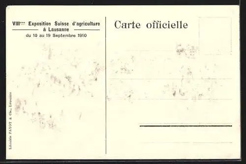 AK Lausanne, VIII. Exposition Suisse d`agriculture 1910, Horticulture et pavillon de la vigne