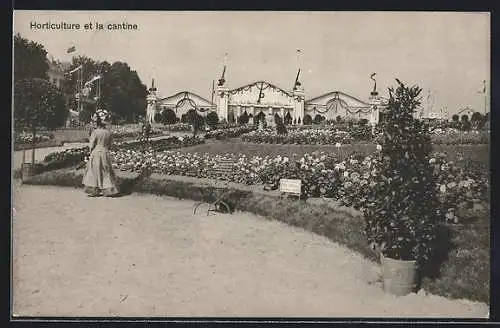 AK Lausanne, VIII. Exposition Suisse d`agriculture 1910, Horticulture et la cantine