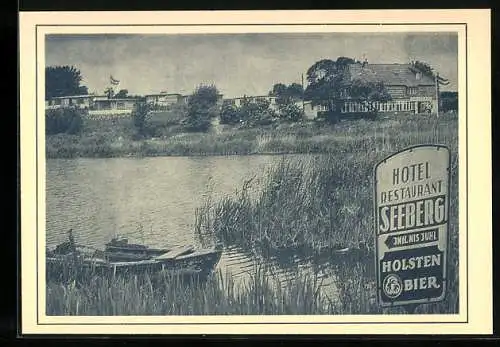 Vertreterkarte Langholz b. Eckernförde, Hotel-Restaurant Seeberg, Inh: Nis Juhl und Frau