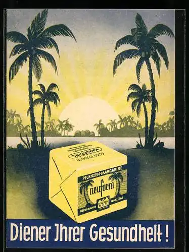 Vertreterkarte Duisburg, Neuform Pflanzen Magarine, Westdeutsche Nahrungsmittel-Werke GmbH