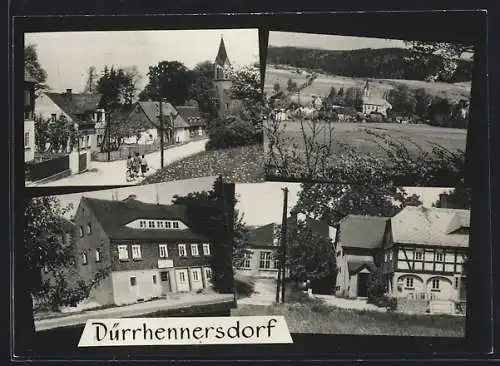 AK Dürrhennersdorf /Kreis Löbau, Gasthaus, Strassenpartie, Ortsansicht