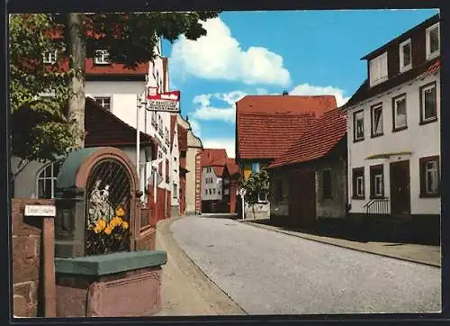 AK Rothenfels / Main, Strassenpartie mit Bildstock