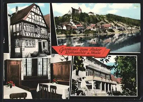 AK Rothenfels / Main, Gasthaus zum Anker mit Gasträumen, Panoramaansicht