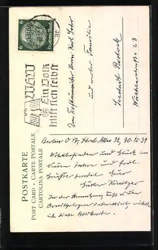 AK Zwei Mönchgrasmücken in einem Strauch