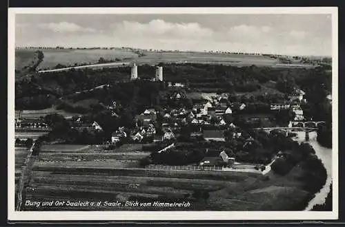 AK Saaleck / Saale, Blick vom Himmelreich, Burg