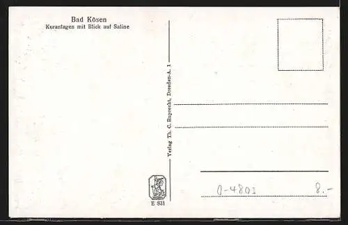 AK Bad Kösen, Kuranlagen mit Blick auf Saline
