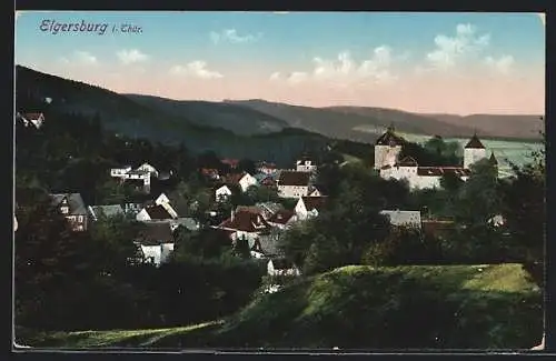 AK Elgersburg i. Thür., Teilansicht mit Schloss