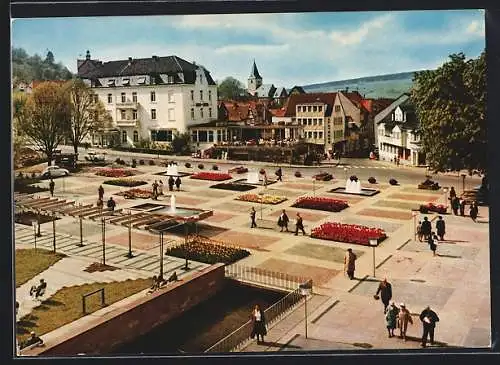 AK Bad Orb im Spessart, Salinenplatz mit Badehotel und Café Burgring