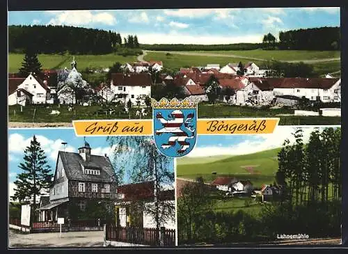 AK Birstein-Bösgesäss, Lahnemühle, Telefonzelle, Ortsansicht