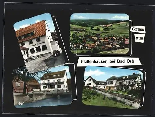 AK Pfaffenhausen b. Bad Orb, Gaststätte Spessartschänke, Ortsansicht