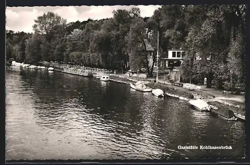 AK Berlin, Wannsee, am Ufer der Gaststätte Kohlhasenbrück