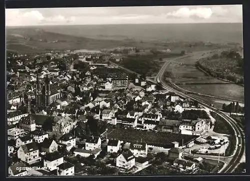 AK Geisenheim am Rhein, Ortsansicht vom Flugzeug aus