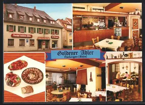 AK Fladungen / Rhön, Gasthaus Goldener Adler - Metzgerei