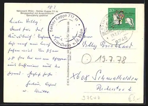 AK Roth /Rhön, Gasthaus auf der Rother Kuppe