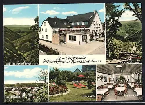 AK Espenschied i. Taunus, Gasthaus Zur Dorfschänke, Ortsansicht, Liegewiese