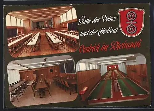 AK Oestrich im Rheingau, Bürgerhaus mit Saal, Gesellschaftsraum und Kegelstube
