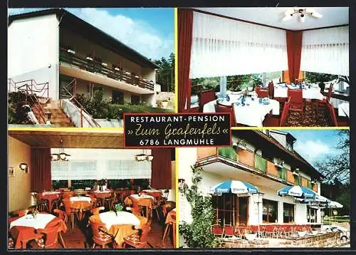 AK Langmühle, Restaurant-Pension Zum Grafenfels, mit Speiseräumen und Terrasse, Inh. Helmut Gross