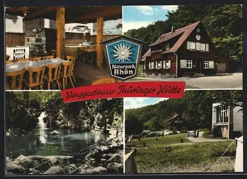 AK Urspringen /Rhön, Berggasthaus Thüringer Hütte, innen und aussen