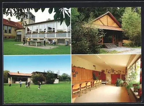 AK Hendungen, Das Schullandheim Rappershausen, mit Grünem Klassenzimmer und Sportanlage