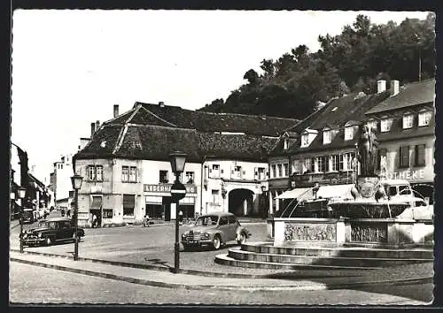 AK Homburg /Saar, Brunnen auf dem Marktplatz