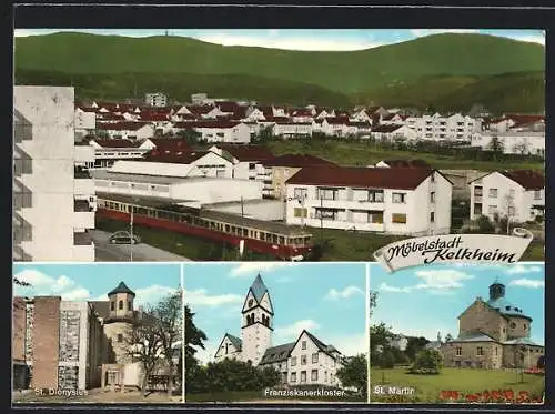 AK Kelkheim /Taunus, Franziskanerkloster, S-Bahn, St. Martin