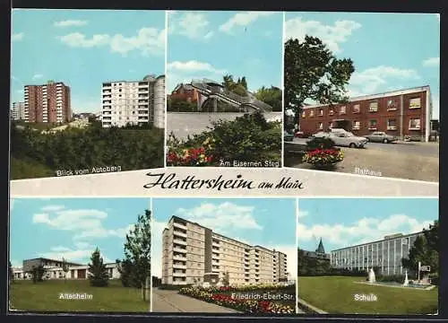 AK Hattersheim am Main, Friedrich-Ebert-Strasse, Altenheim, Am Eisernen Steg