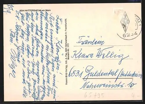 AK Hattersheim am Main, Friedrich-Ebert-Strasse, Altenheim, Am Eisernen Steg