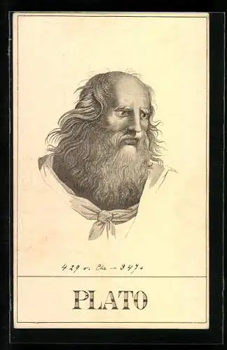 AK Plato, Portrait des Philosophen