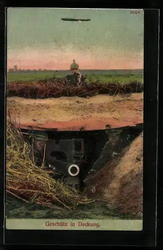 AK Geschütz in Deckung, Artillerie-Unterstand