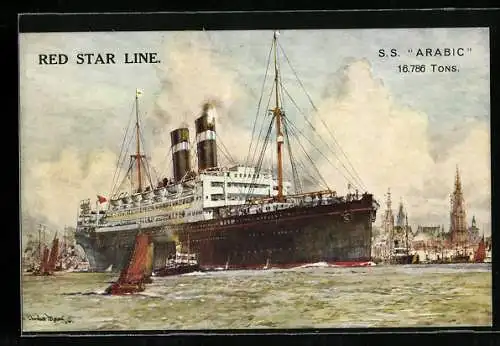 Künstler-AK Passagierschiff SS Arabic der Red Star Line